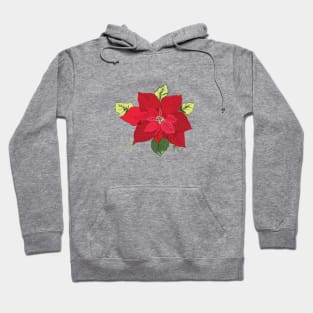 Christmas Star Poinsettia Flower Hoodie